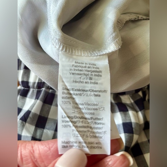 J Crew Gingham Midi Skirt - High Low Ruffle - size small - Picture 7 of 8